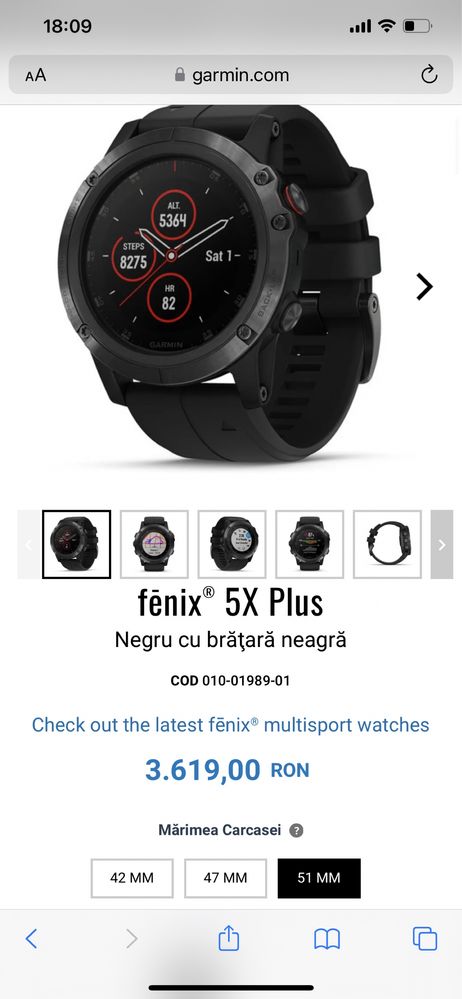 Ceas Garmin Fenix 5 x Plus Sapphire black