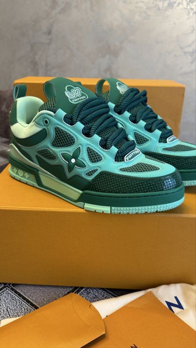 Sneakers LV Louis Vuitton Trainer Green — Mărimea 41 și 42, Noi