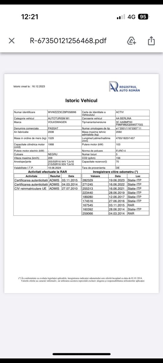 Vând Passat b6 2.0 cod motor bmp sau schimb cu dubita cu 8 locuri