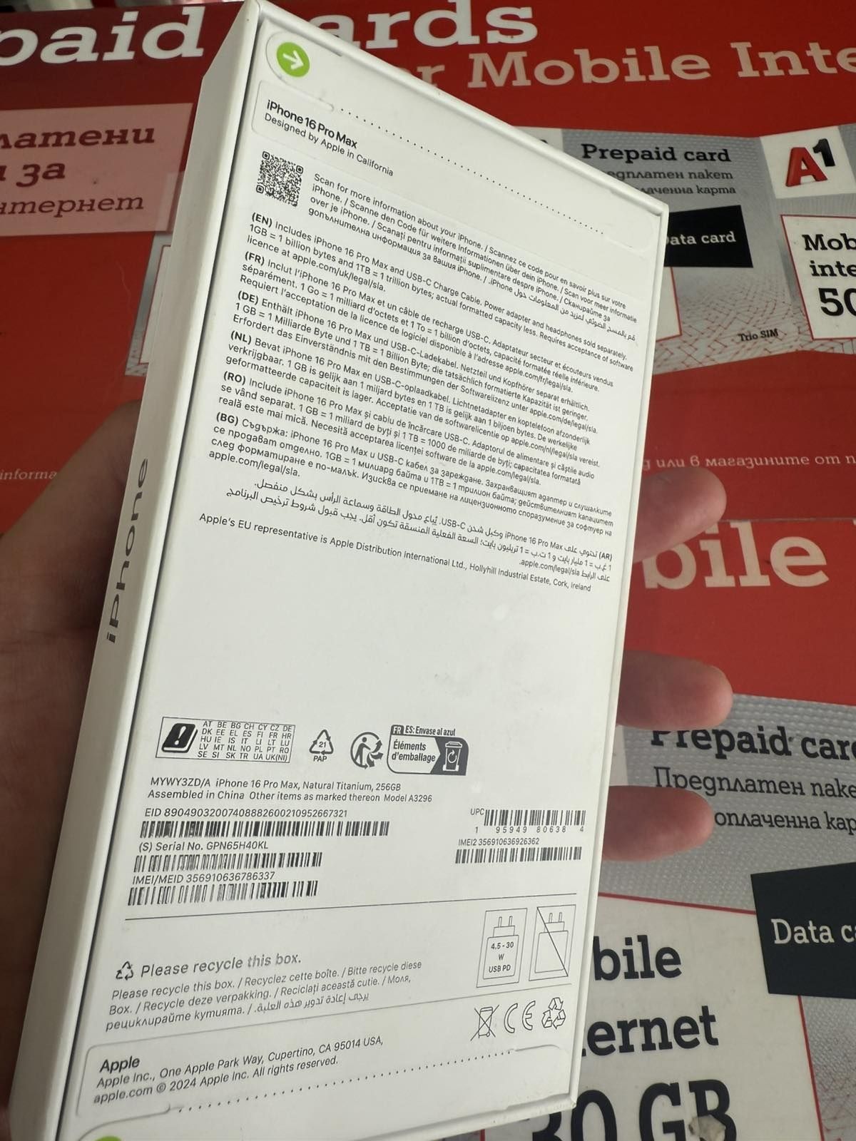 IPhone 16 pro max 256,запечатан,natural titanium