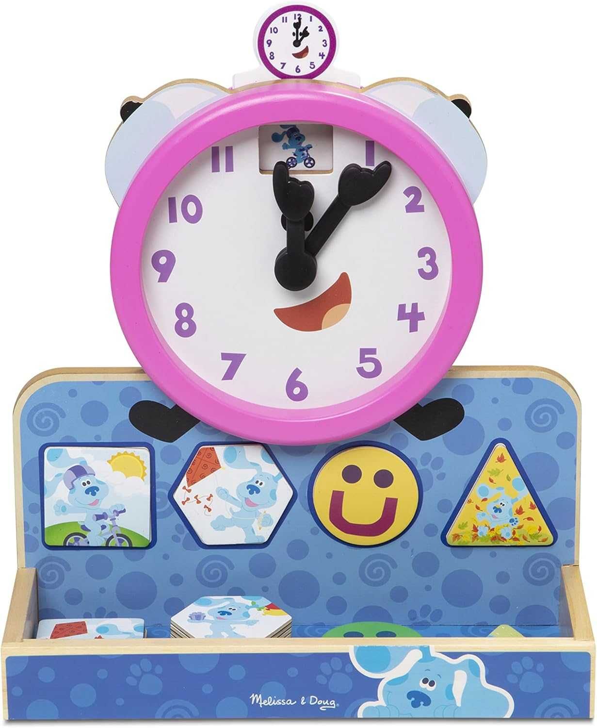 Дървен образователен часовник с магнитни карти Melissa and Doug