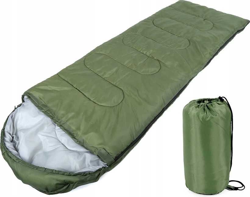 Спальный мешок. Спальные мешки. С чехлом. Легкий Компактный Зеленый.