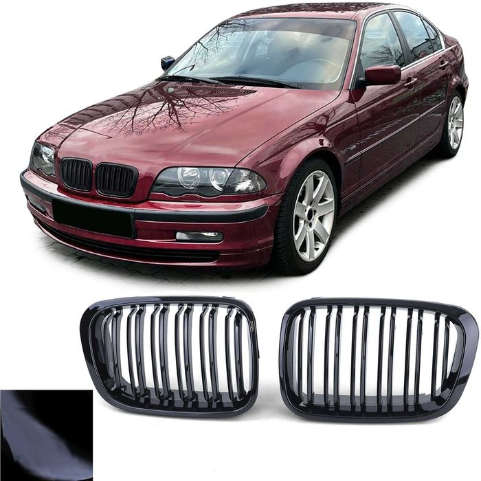 Grile Capota Nari Duble M BMW E46 1998-2001 Non Facelift, Negru Lucios