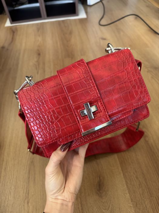 Червена чанта с дълга дръжка Jennyfer x Léna Situations