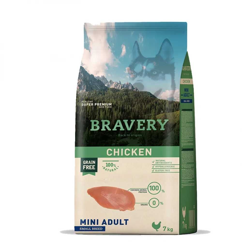 Bravery-пълноценна храна за кучета от мини породи различни видове 7кг.