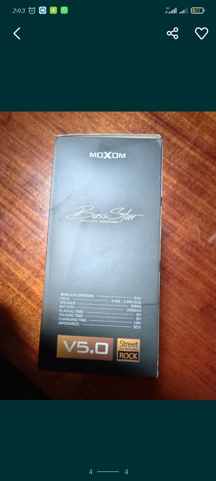 Наушники Moxom MX-WL42 
Состояние отличное 
Характеристики
Общие парам