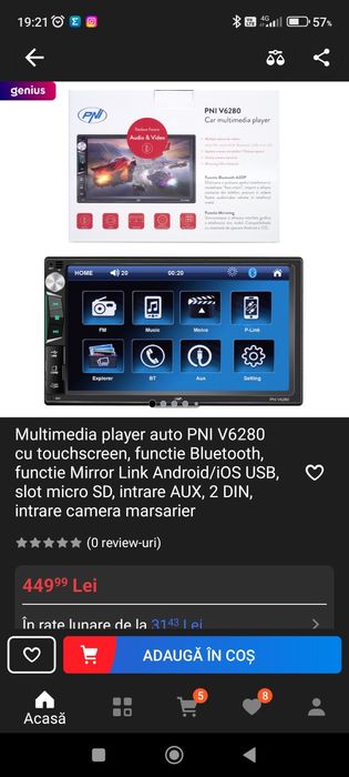 Vând player auto 2din Pni in stare perfecta