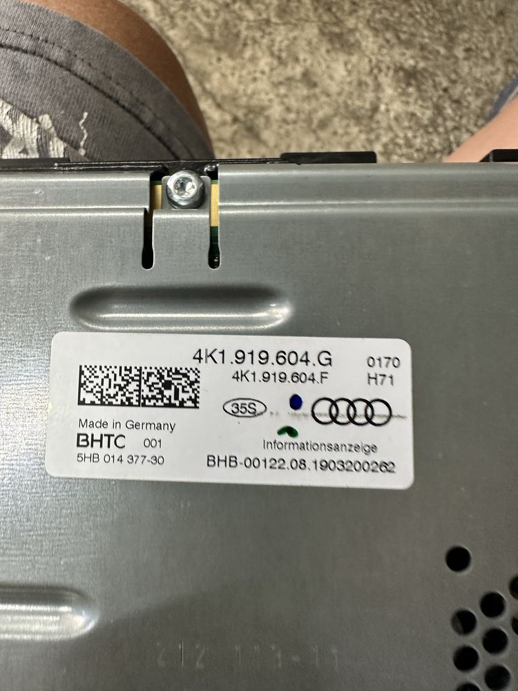 Led екран с тъч скрийн Lcd за Audi A6 A7 A8 след 2017г C8 4k1919605 G