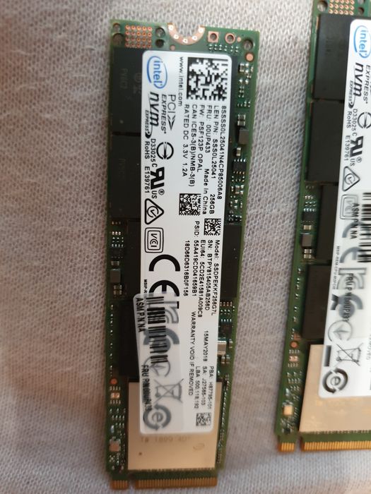 SSD 256Gb INTEL LENOVO LiteON originale  M.2 PCIe NVMe testate