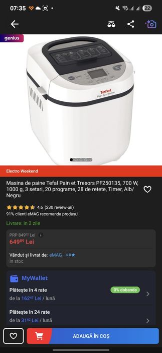 Aparat pâine Tefal
