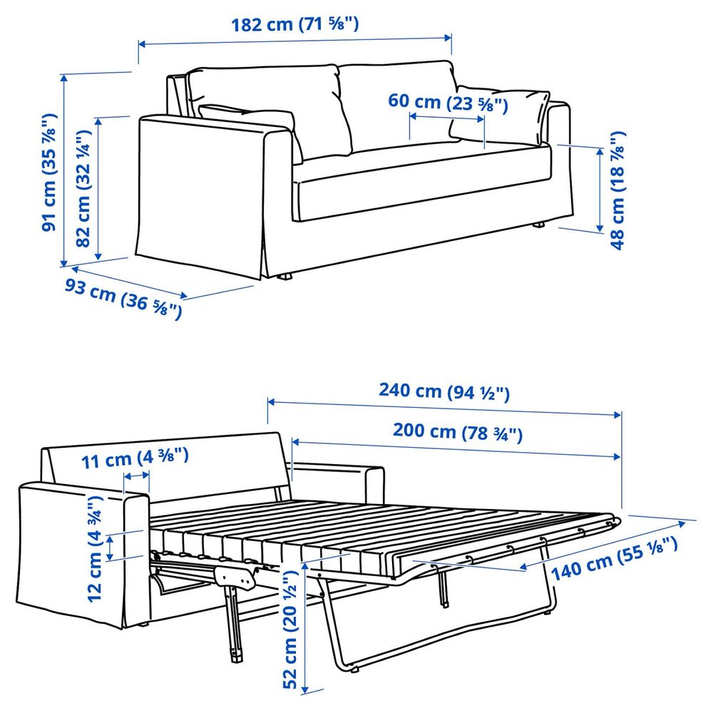 IKEA HYLTARP 2-местен разтегателен диван