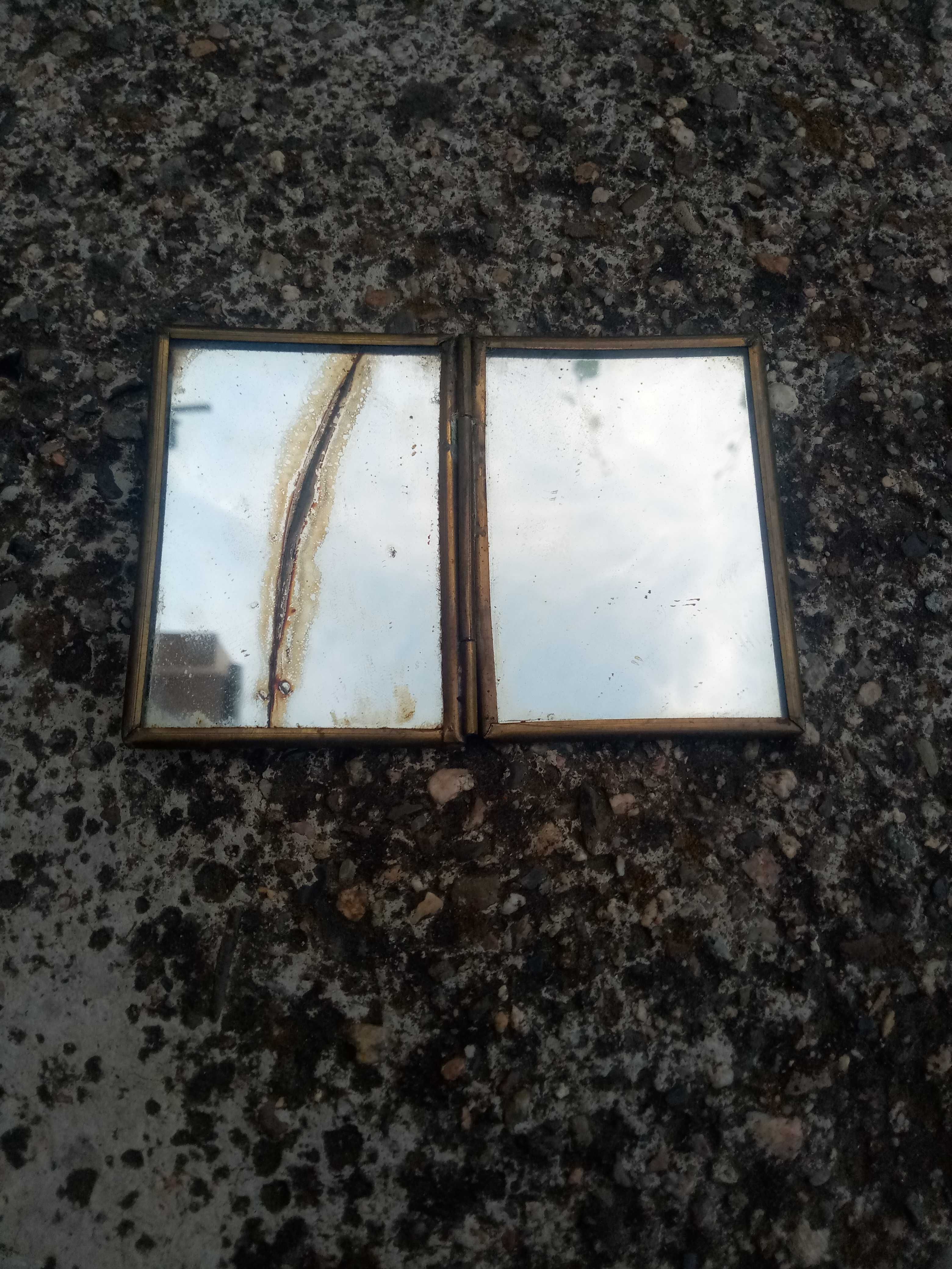 Старо бронзово джобно огледало