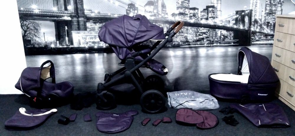 Cărucior/căruț copii 3 în 1 sport+landou+scaun auto.Krausmsn