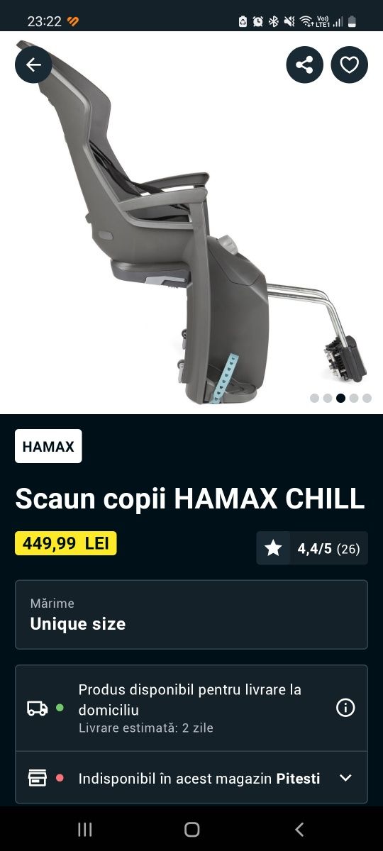 Scaun bicicleta Hamax