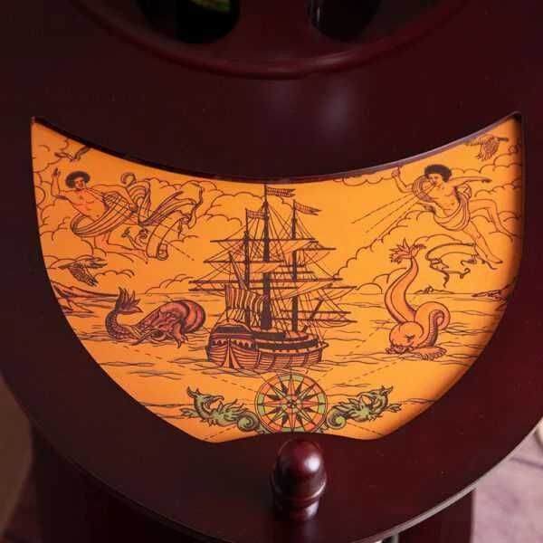 нов Глобус Бар с Маса-Стойка за Вино/Бутилки Масичка на Колела-Количка