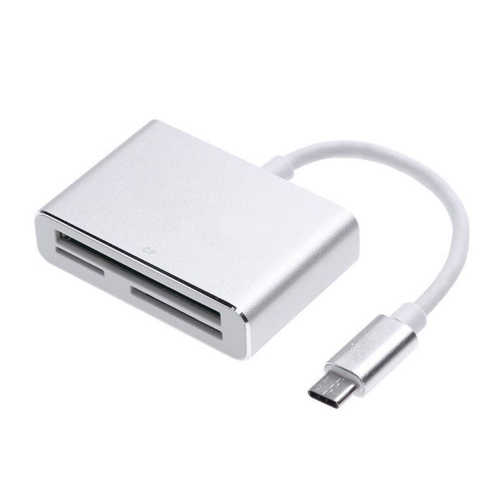 Card reader USB-C Type-C cititor card memorie: micro SD + SD + CF