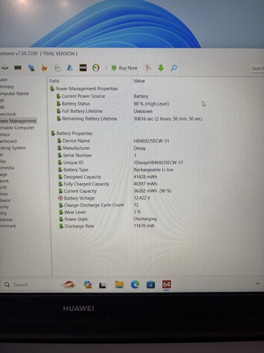 Huawei Matebook 15• Ryzen 5• Bateria 5 ore