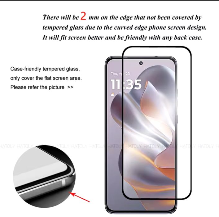 Folie sticla 20D Full Glue pentru Motorola Edge 50 Neo