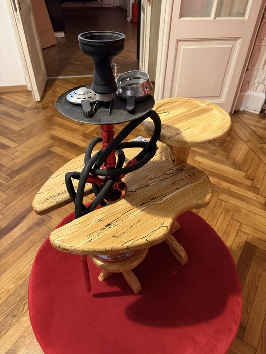 Masă profesională narghilea cu suport scrumieră și lumină Led