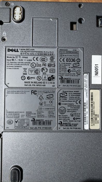 Продам ноутбук DELL W360 BT на запчасти (не работает)