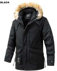 Новая мужская зимняя куртка с капюшоном 52/54 черного цвета