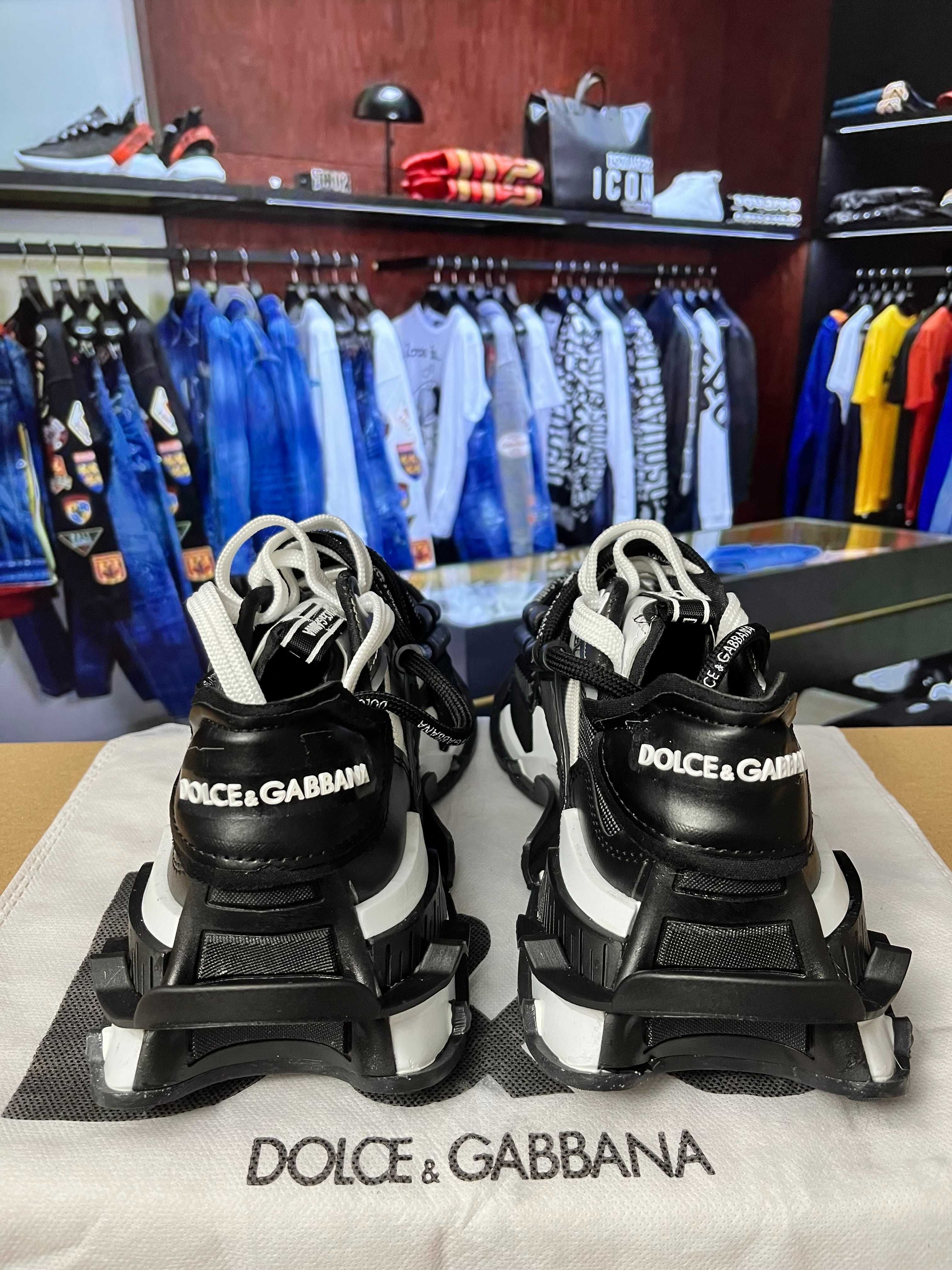 [100 LEI REDUCERE] Adidasi/sneakers barbati Dolce & Gabbana Space B&W