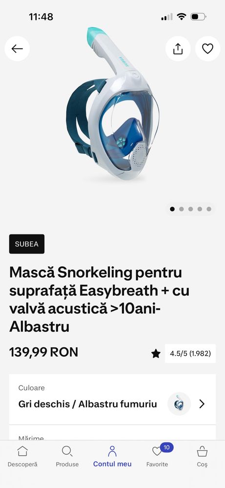 Masca snorkeling Subea Easybreath+ S/M