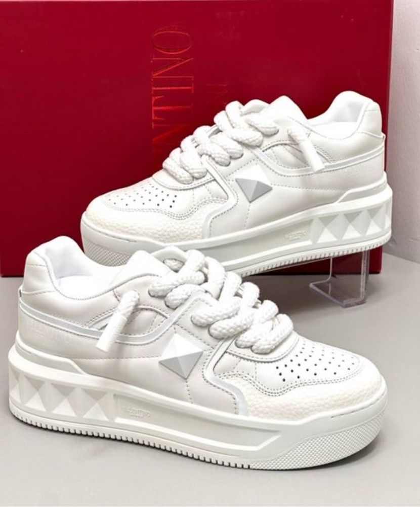 Adidasi Valentino alb full piele naturala