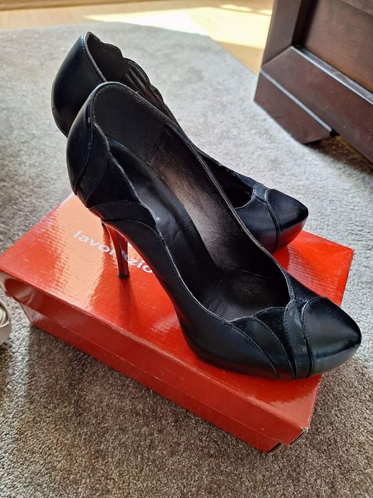 Pantofi cu toc, piele, 37