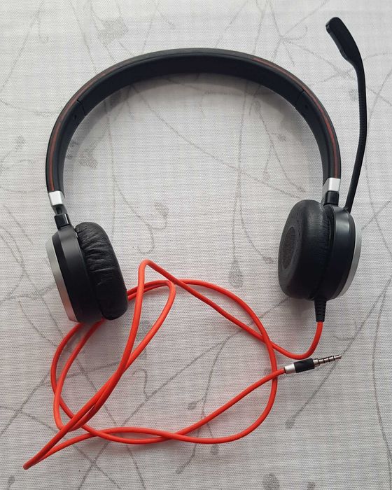 Професионални слушалки Jabra Evolve 40 MS Stereo, Черни/Червени