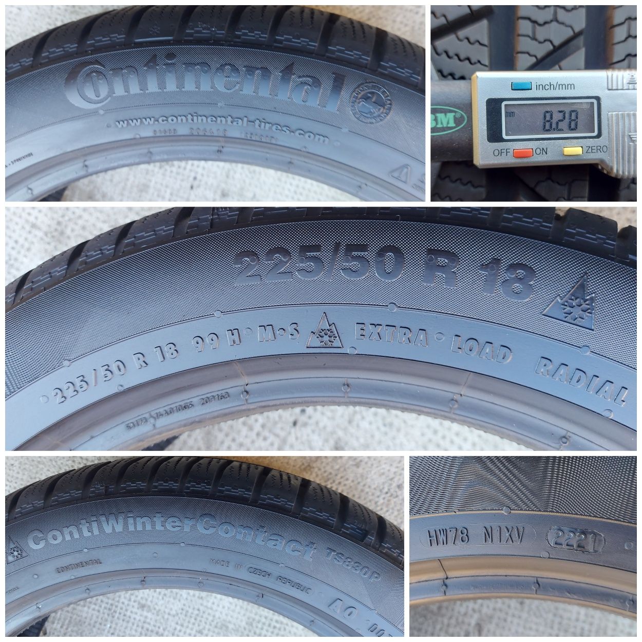 O bucată 225/215 60/50 R18 M+S iarnă - una Continental Bridgestone