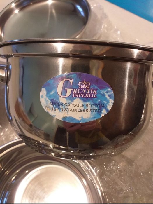 Vase inox noi set 6  buc plus 6 capace