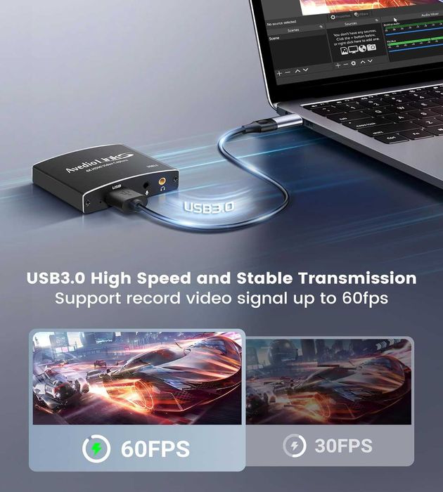 Placă captură audio video HDMI,avedio links,USB CA 3.0 4K-60Hz 60FPS