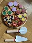 Дървени играчки- пица, зеленчуци с дъска, ксилофон