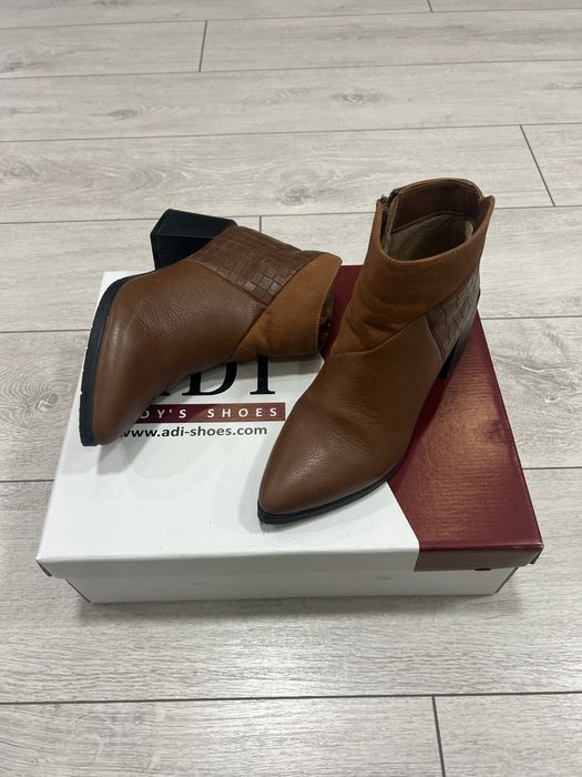 Боти в кафяво ест.кожа/36