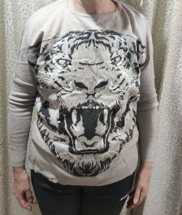 Pulover damă din casmir și lână merino mărimea 40 oversize L