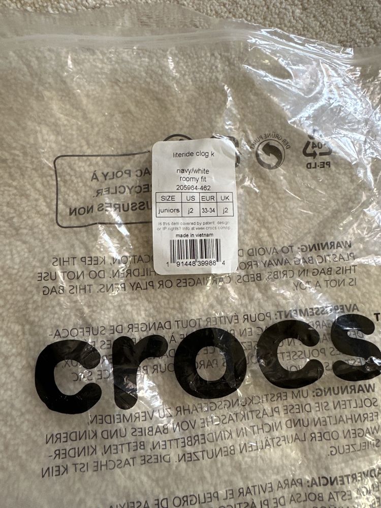 Дтески чехли crocs literide clog k размер 33-34