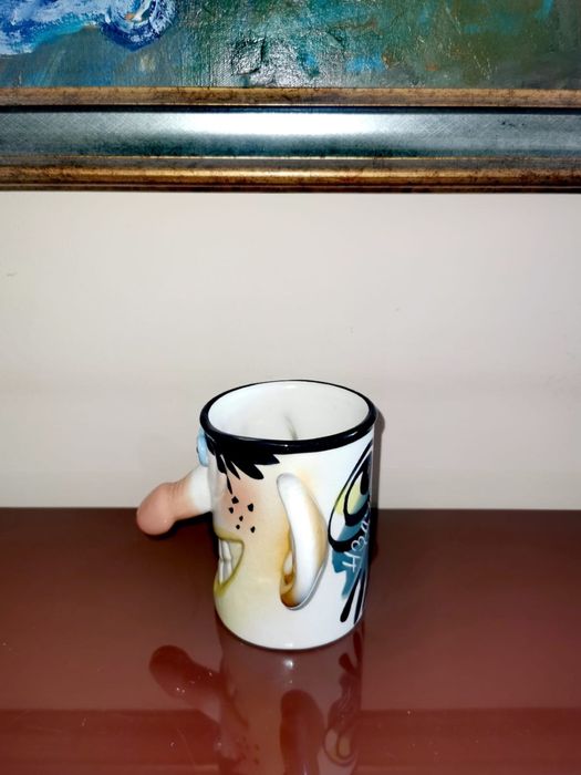 Керамична чаша за кафе чай с игрив мотив супер закачлив подарък !