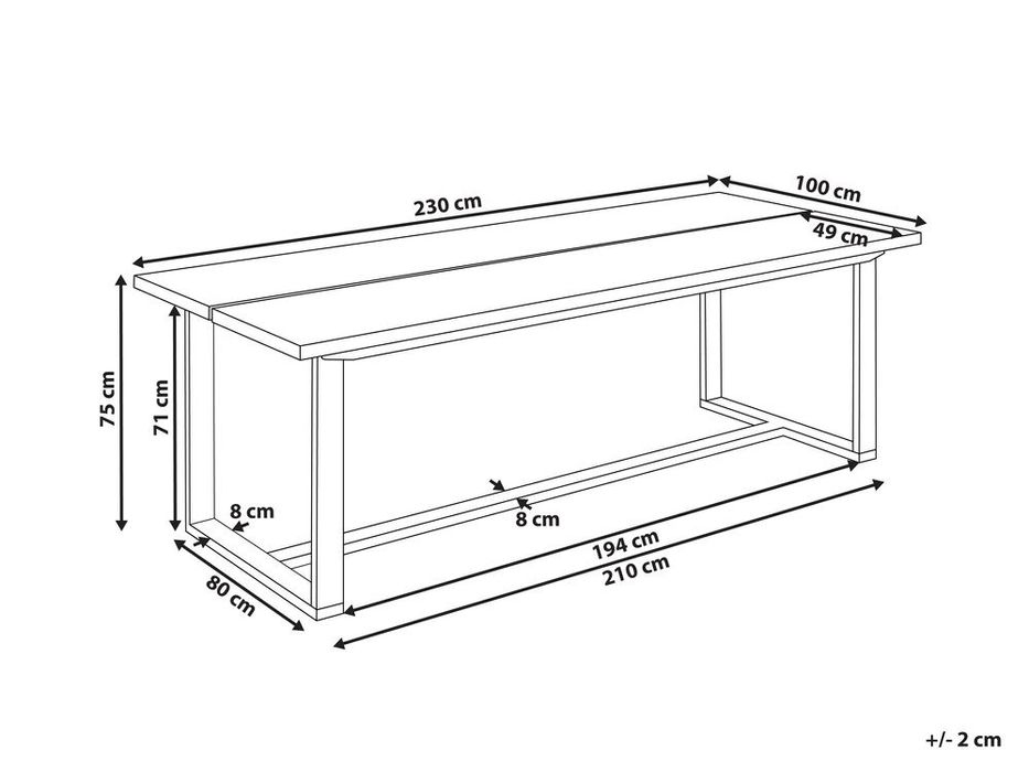 NOU Masă dinning de exterior "AZZANELLO", 230cm,  lemn