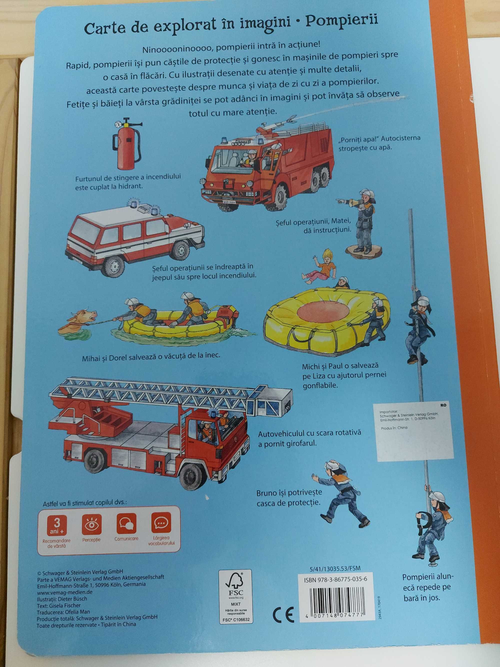 Carte cu pompieri pentru copii+puzzle