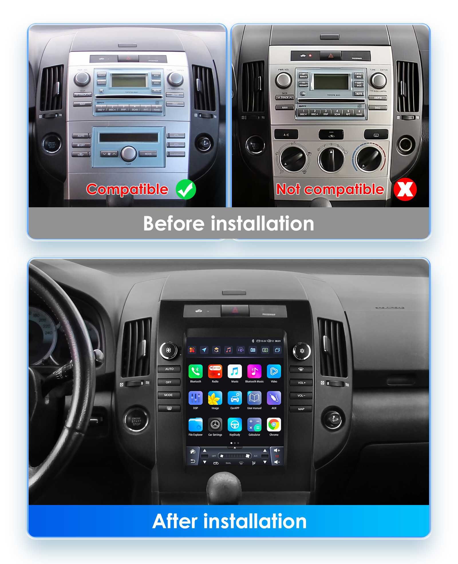 Toyota Corolla Verso (2004-2009) 9.7 Мултимедия Навигация Android