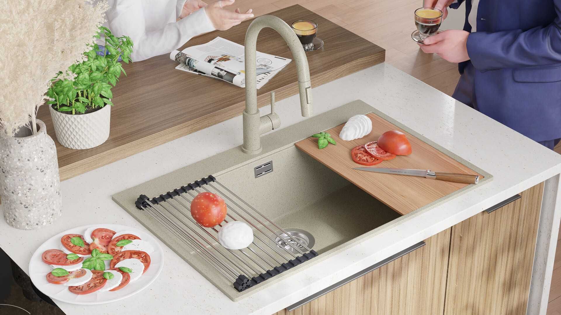 беж Кухненска Мивка от гранит Осло 80 XXL Top 780 x 500 mm