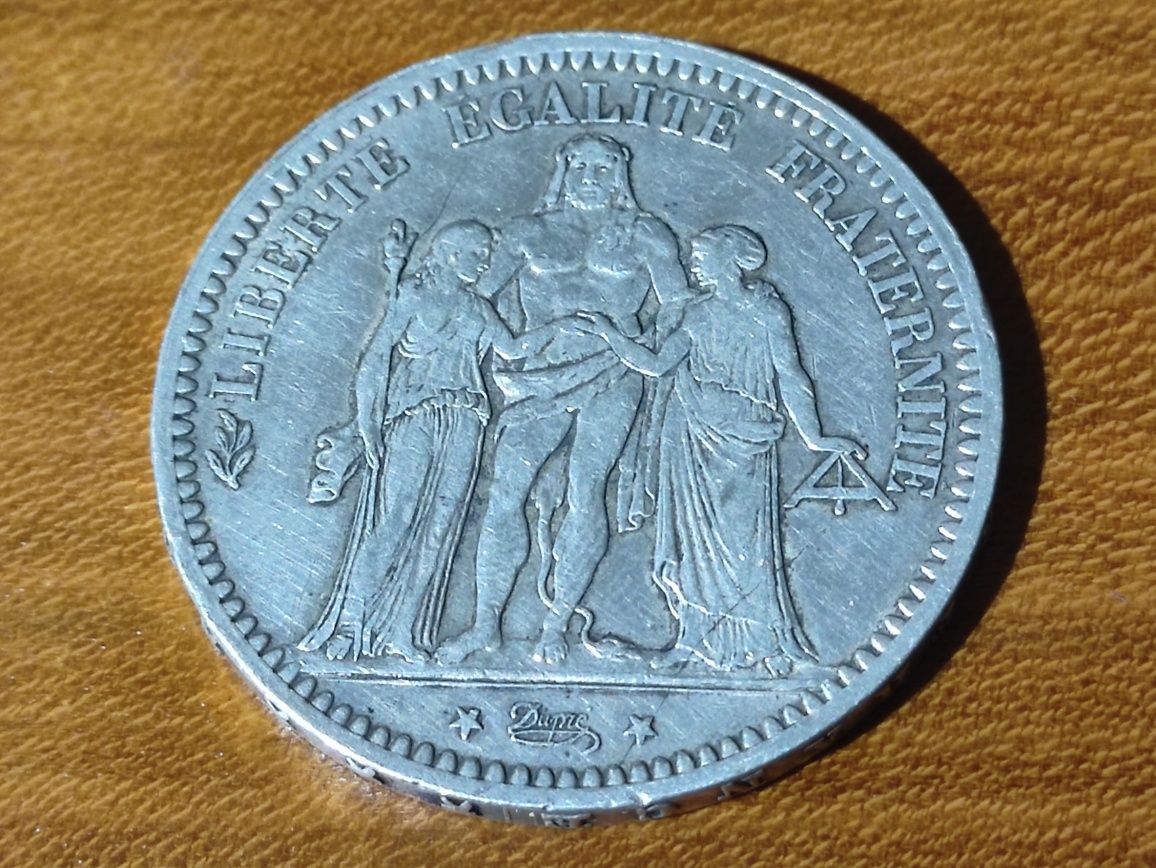 Сребърна Монета / 5 Francs 1873г / Херкулес