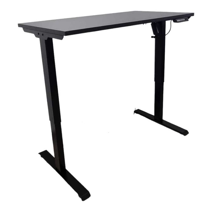 Birouri reglabile electric pe inaltime ALB cu blat Stejar 137x67