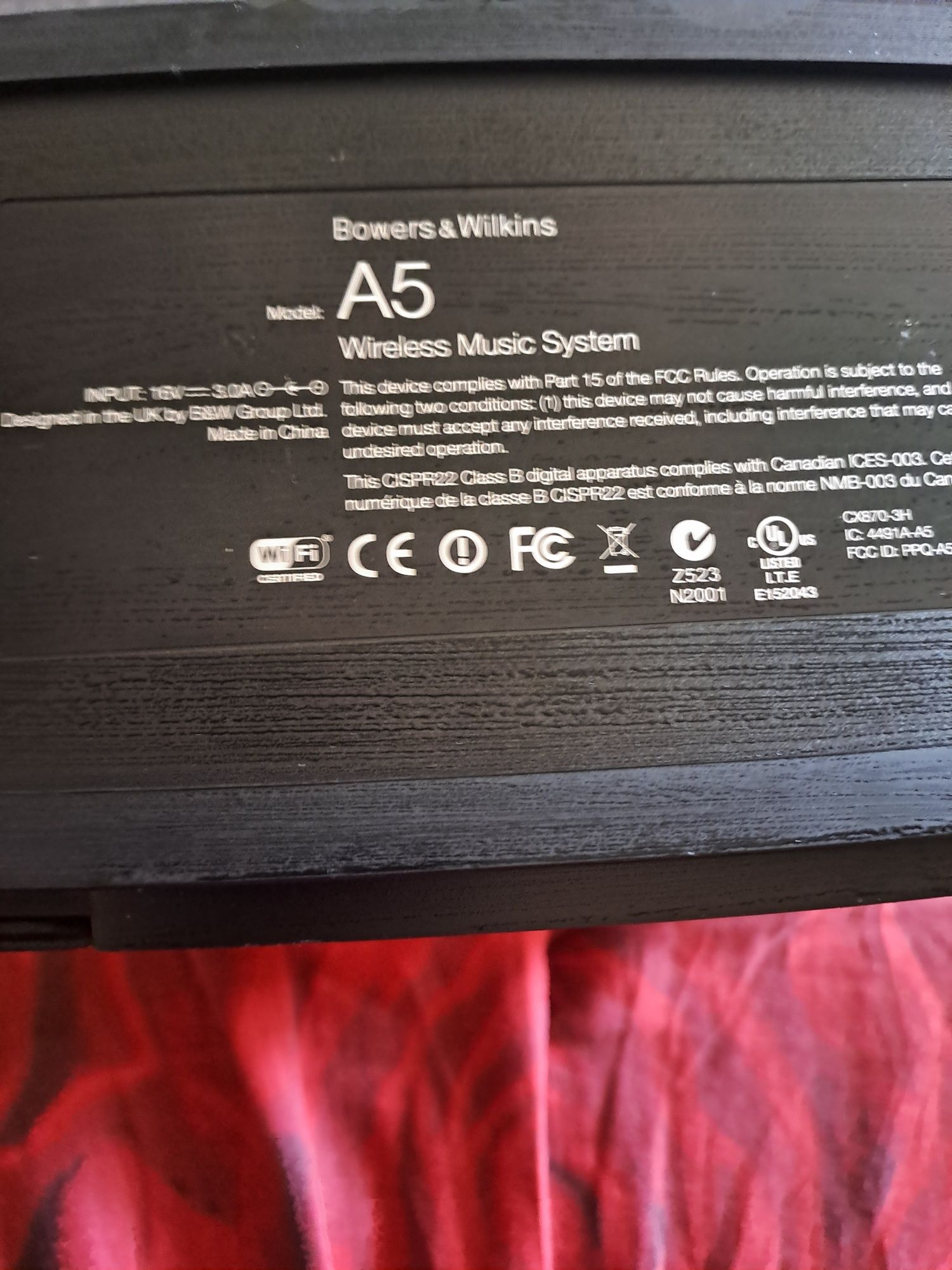 Vand boxa bowers&wilkins A5