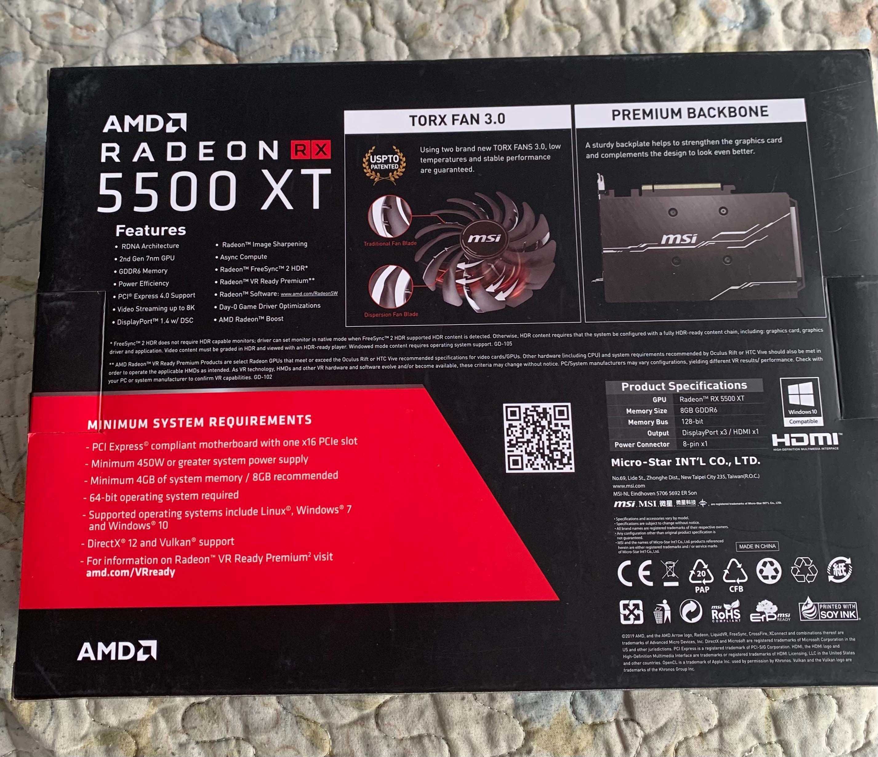 Видеокарта AMD RX 5500 XT