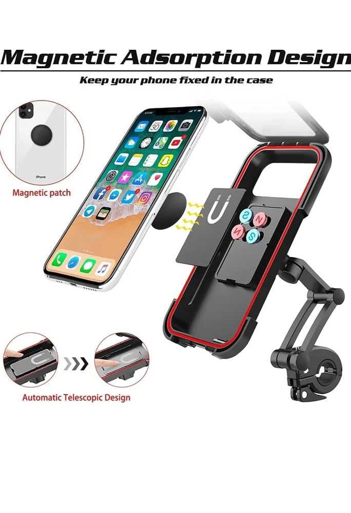 Suport telefon 6.4 inch, rezistent la apa, motocicleta, bicicletă, ATV