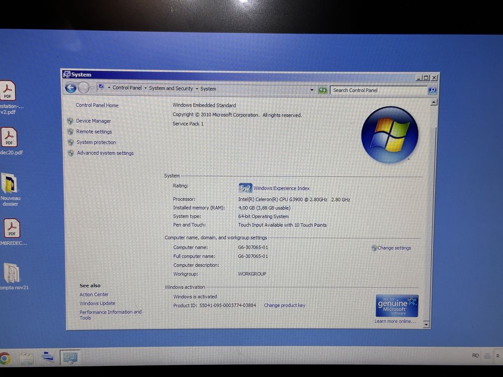 Sistem POS touchscreen HP RP9 G1 9015, Intel Celeron, SSD 128GB, No OS