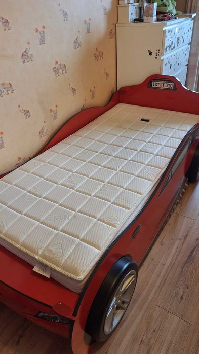 Детско легло-кола Race Cup с приятел/червено + матрак Magniflex silver