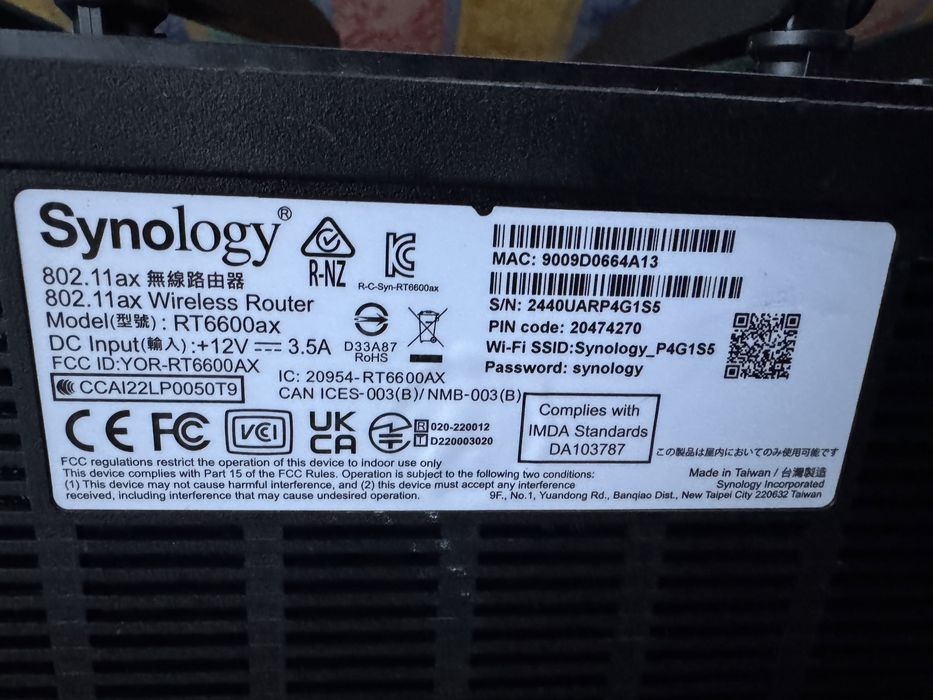 Router Wireless Synology RT6600ax, Tri-band, Wi-Fi 6